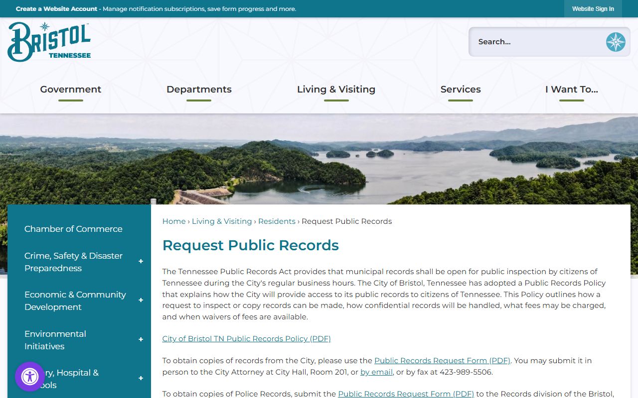 Bristol Criminal History public records policy source