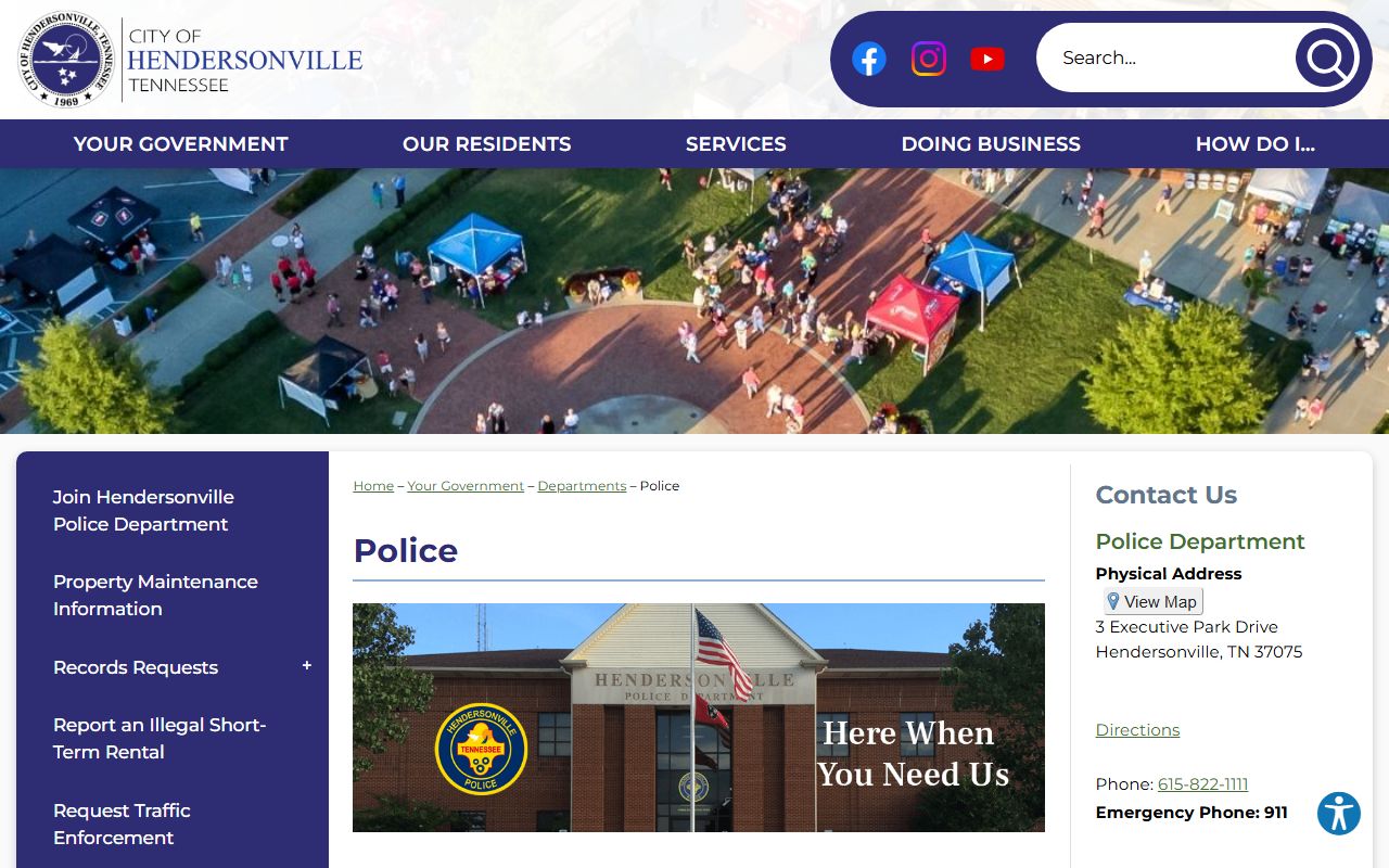 Hendersonville Criminal History police department resources