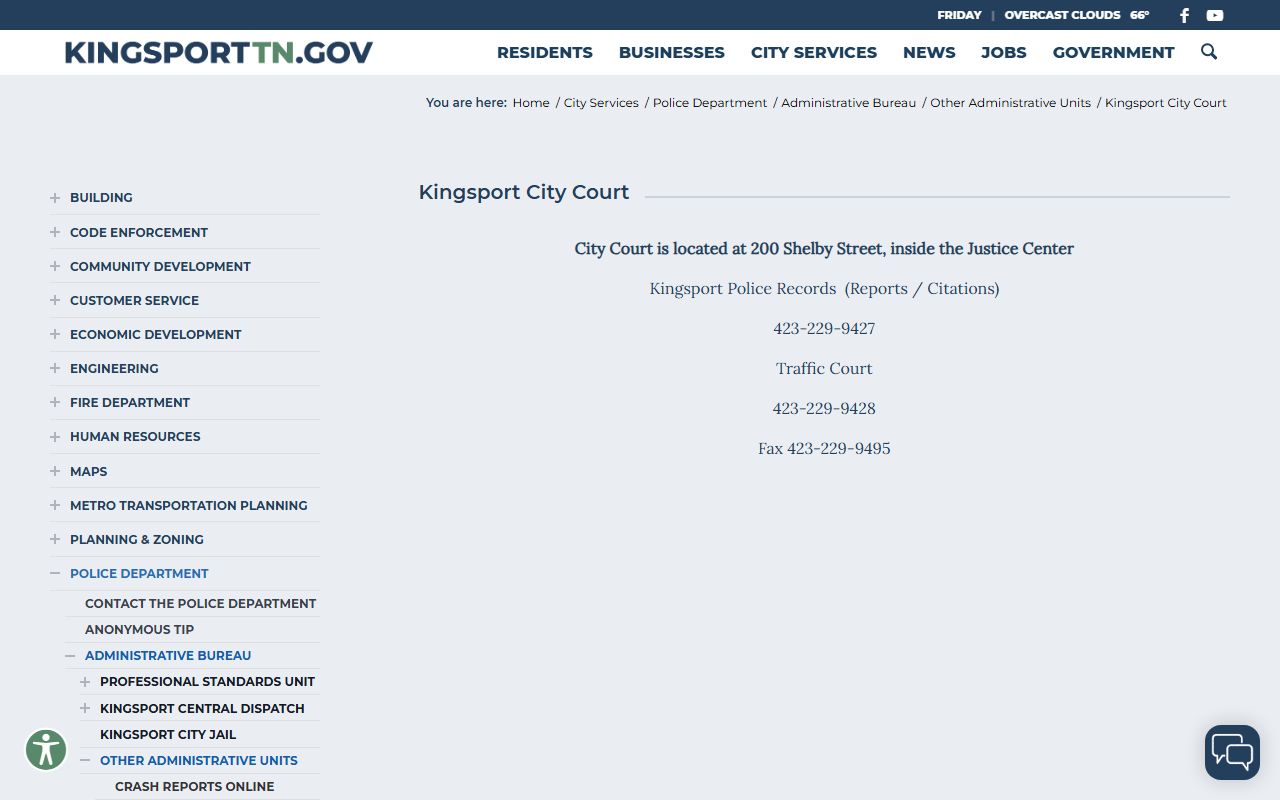 Kingsport Criminal History city court source