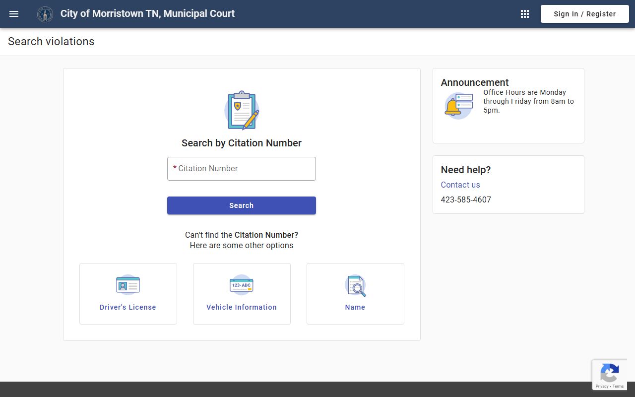 Morristown Criminal History court payment source