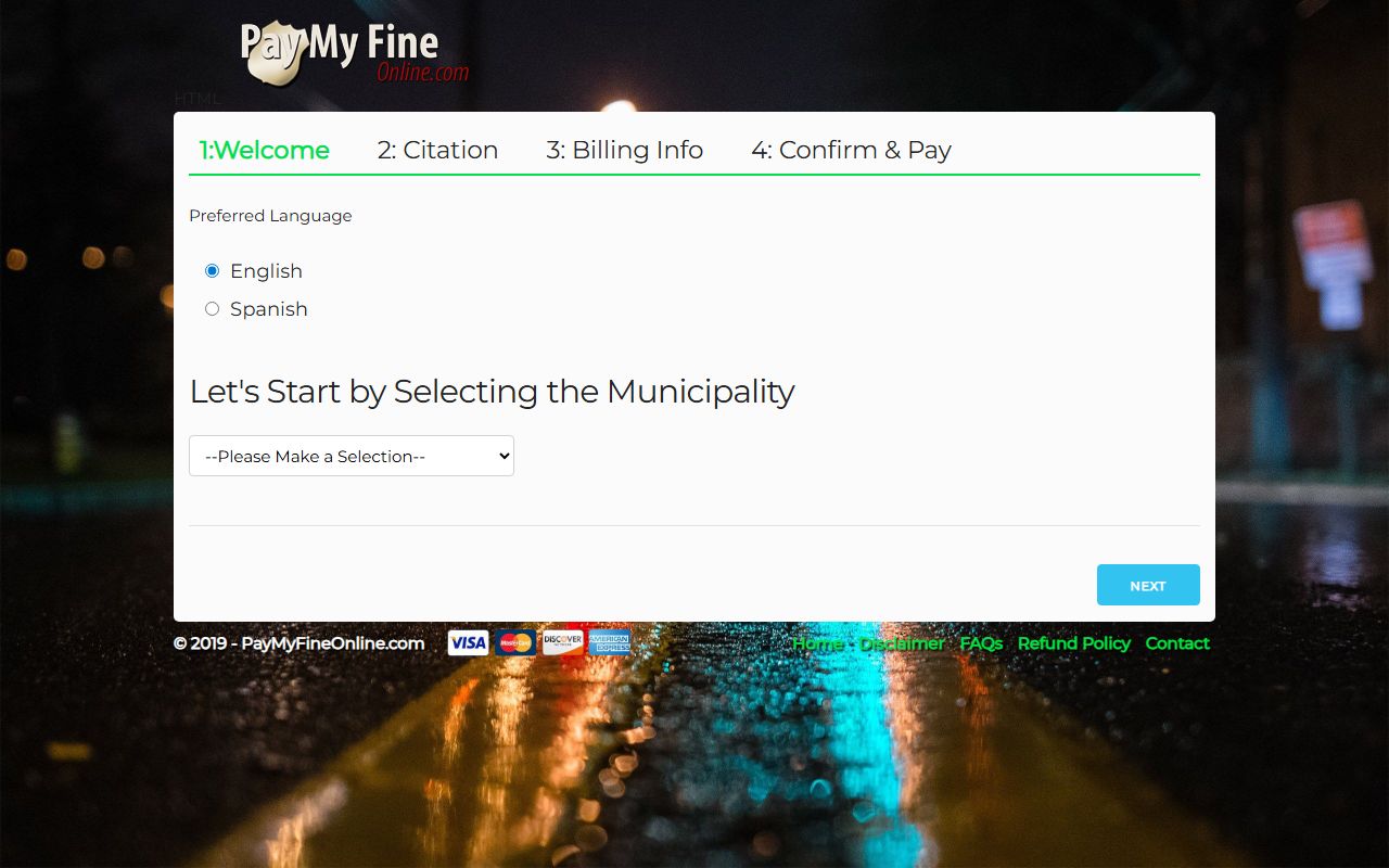 Mount Juliet Criminal History citation payment page