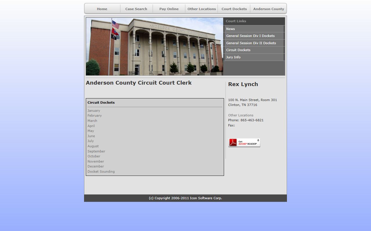 Anderson County Criminal History circuit court dockets