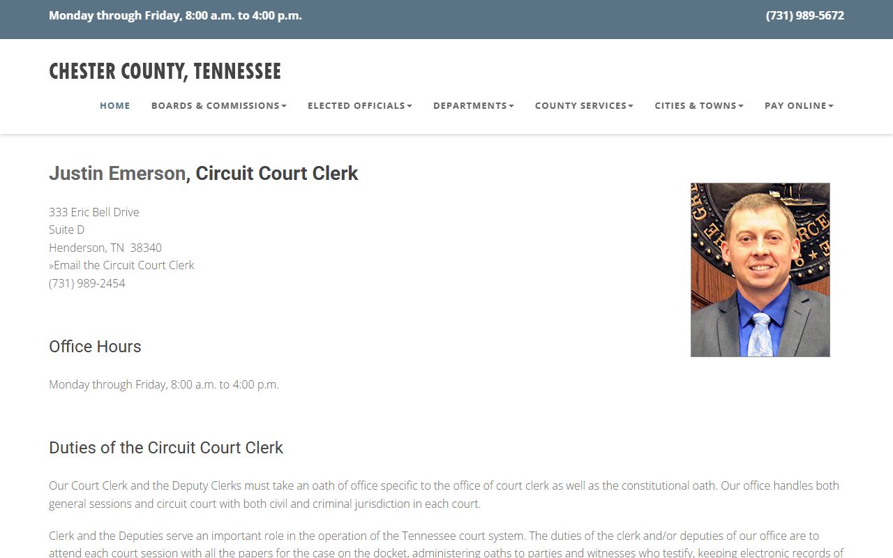 Chester County Criminal History circuit court clerk resources