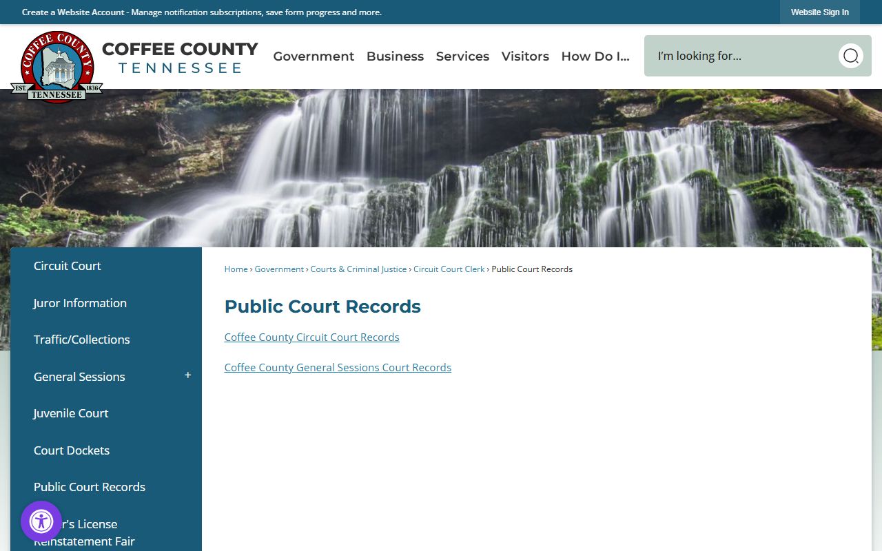 Coffee County Criminal History public court records