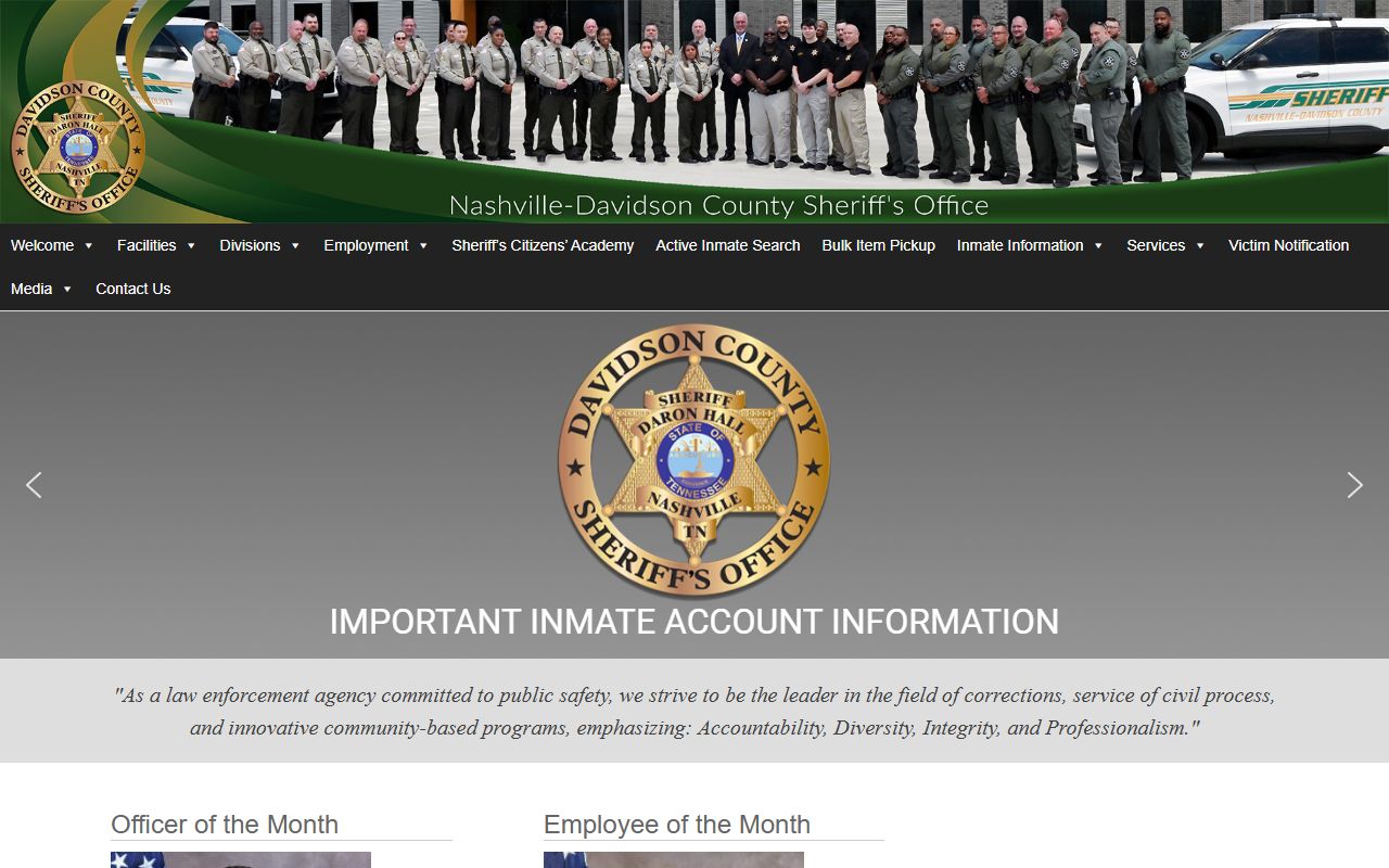 Davidson County Criminal History sheriff office resources