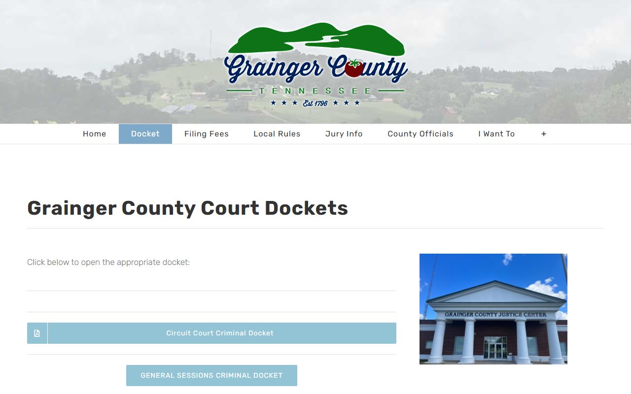 Grainger County Criminal History court dockets