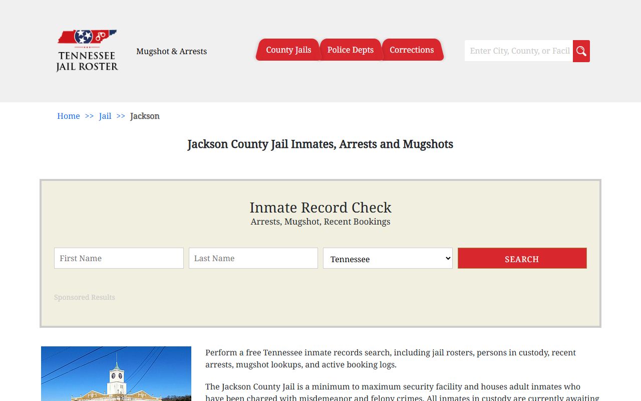 Jackson County Criminal History jail reference