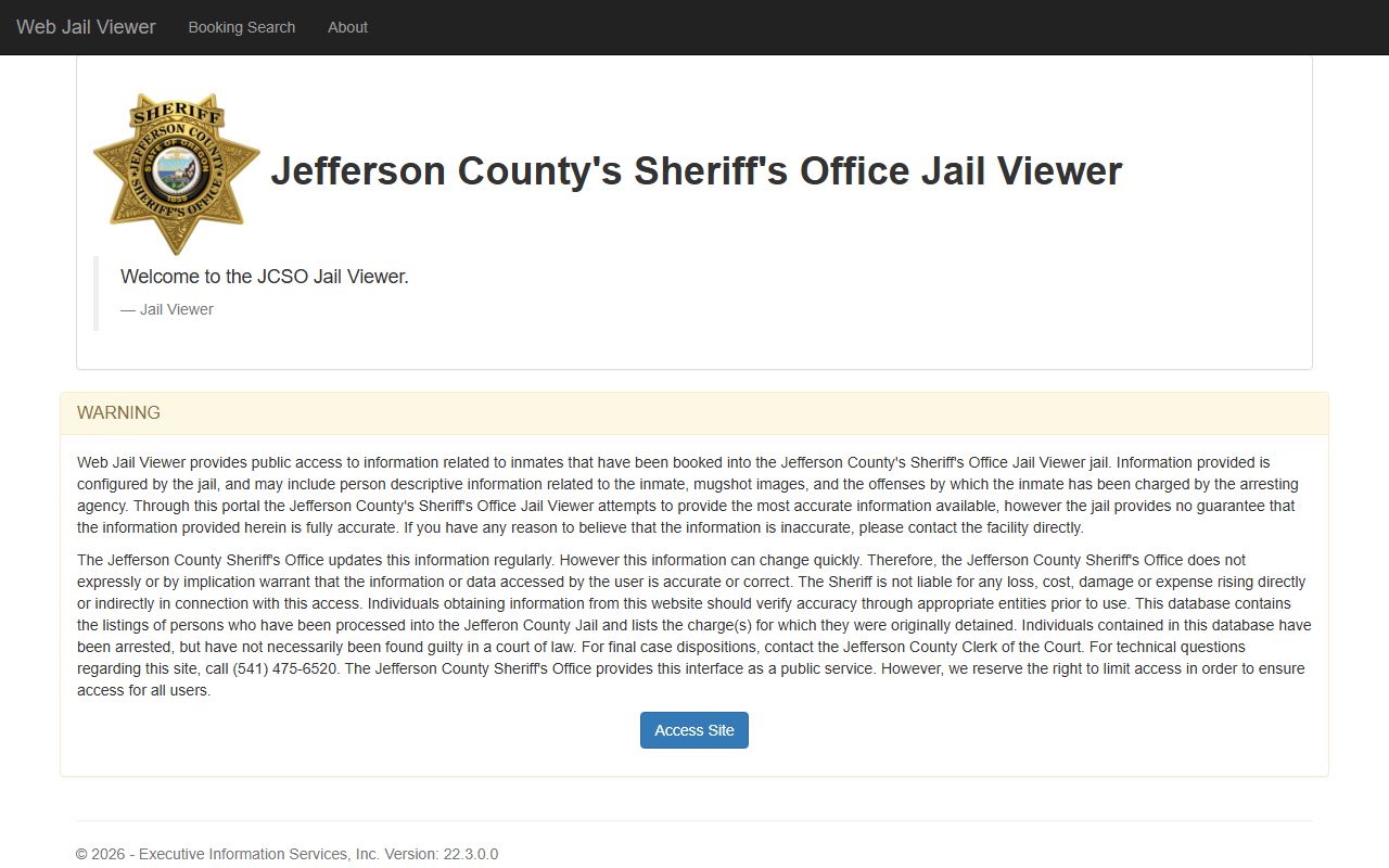 Jefferson County criminal history jail viewer source