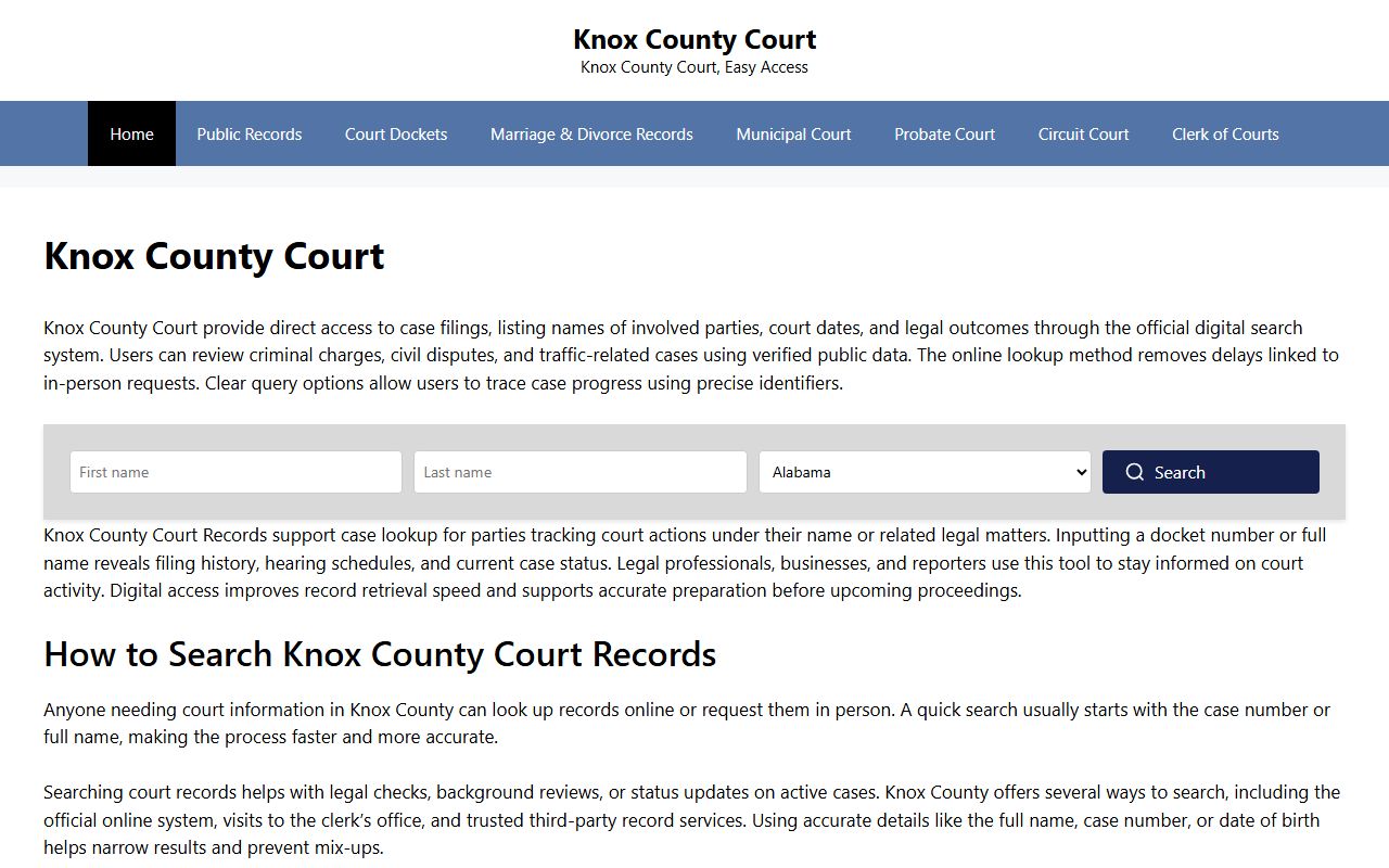Knox County Criminal History county courts resources