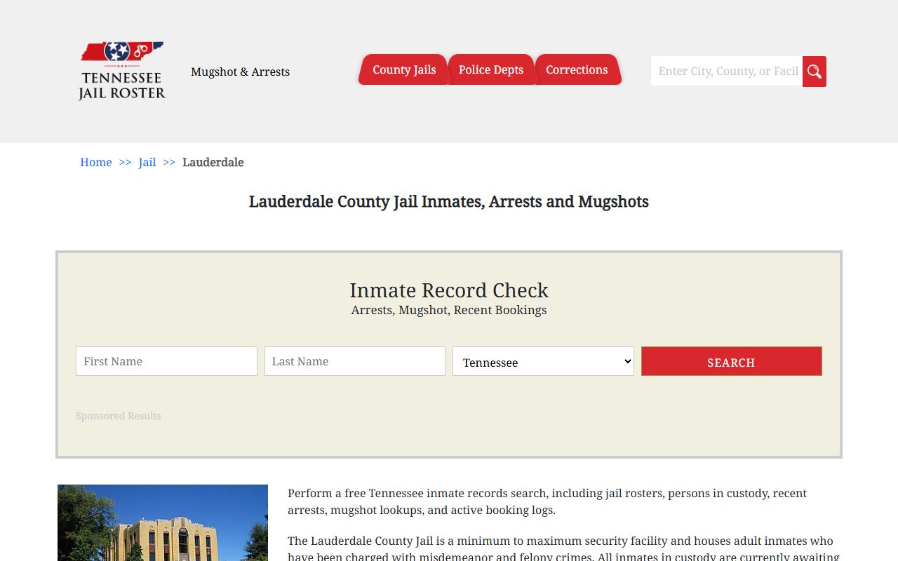 Lauderdale County criminal history jail roster source
