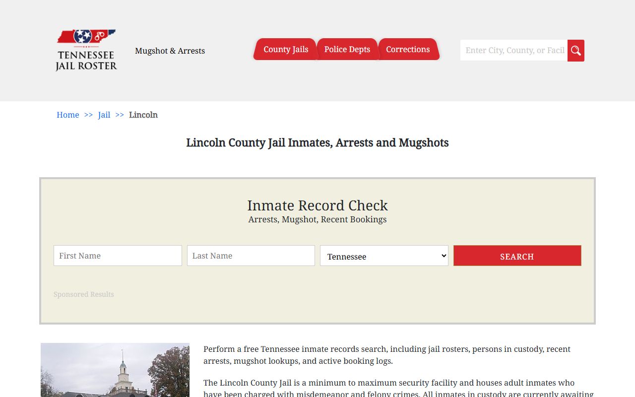 Lincoln County Criminal History jail records