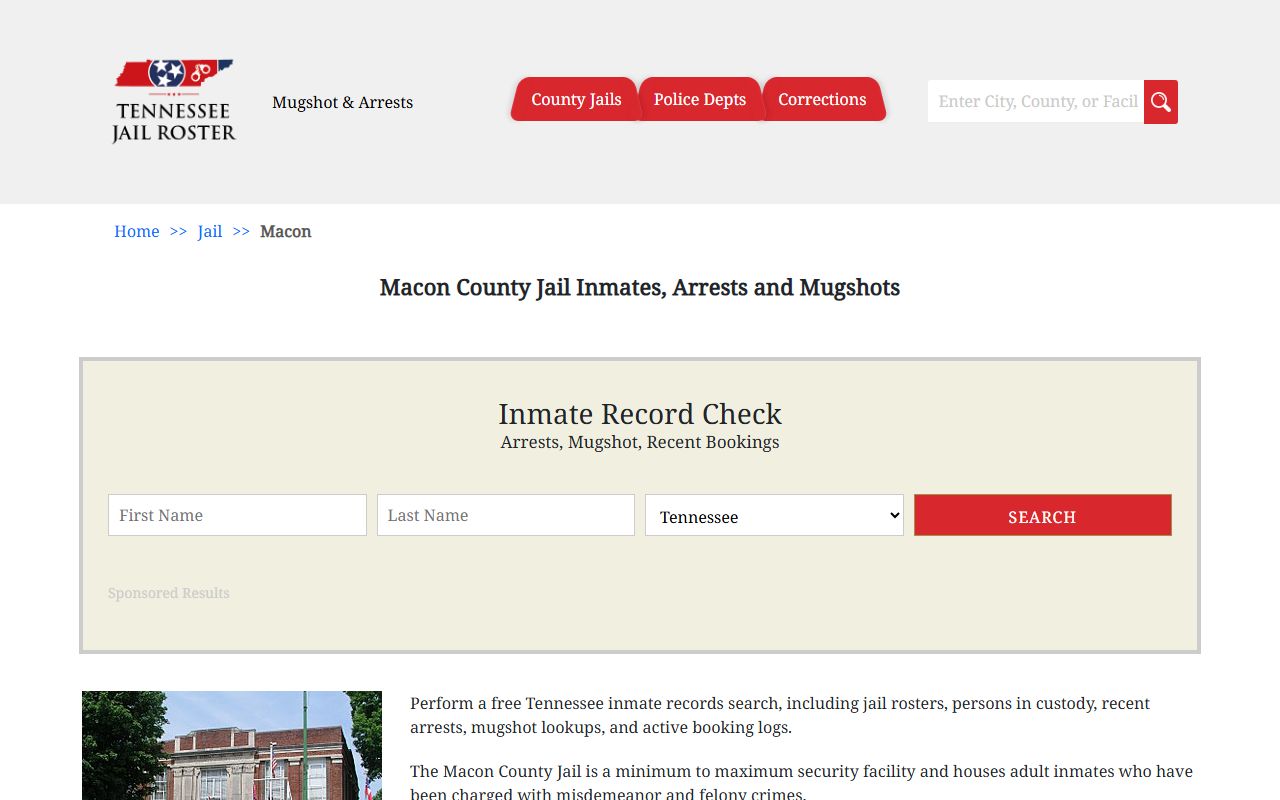 Macon County Criminal History jail roster reference