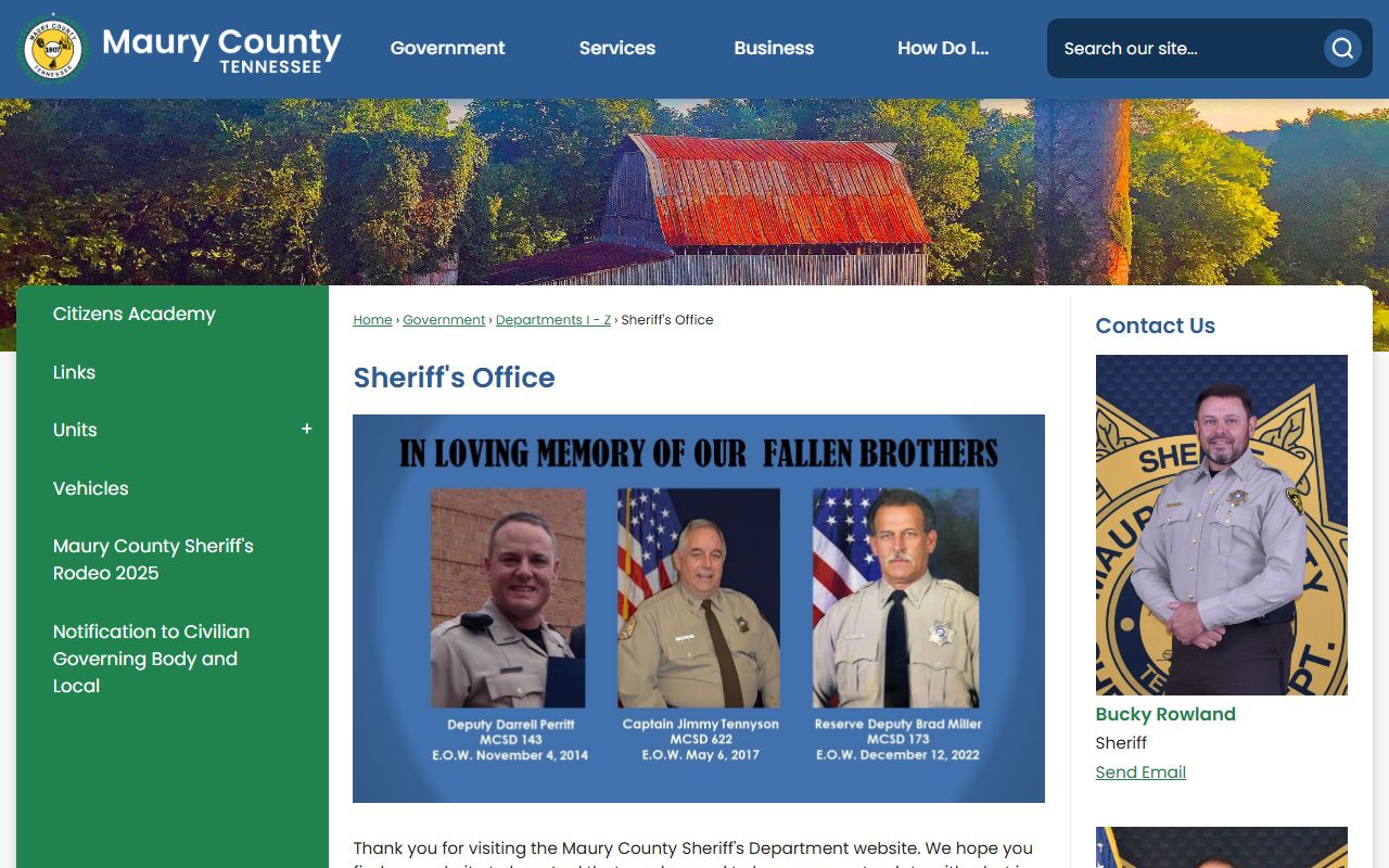 Maury County Criminal History sheriff office resources