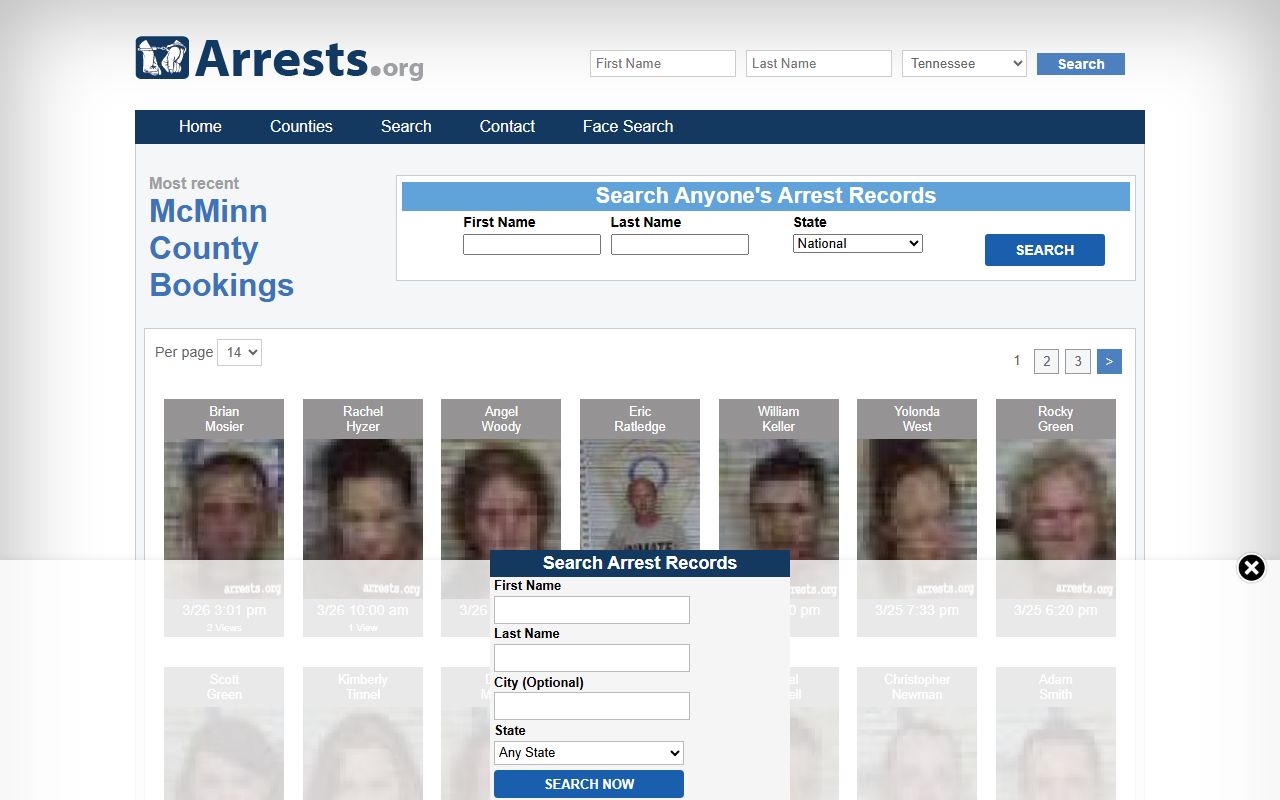 McMinn County Criminal History arrest listings source