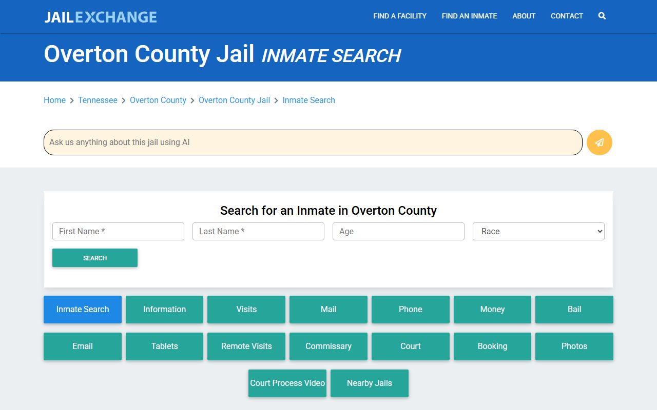 Overton County criminal history jail source