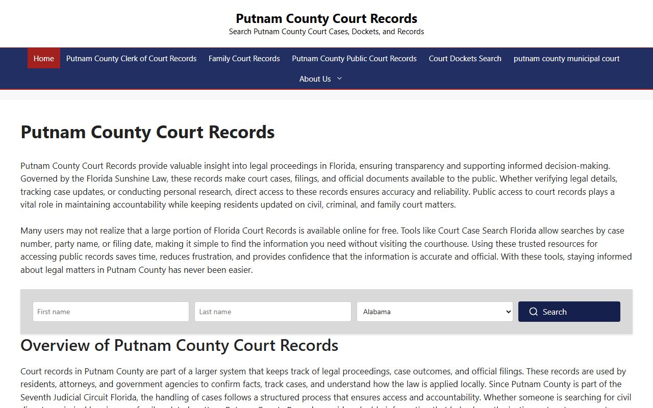 Putnam County Criminal History court resources