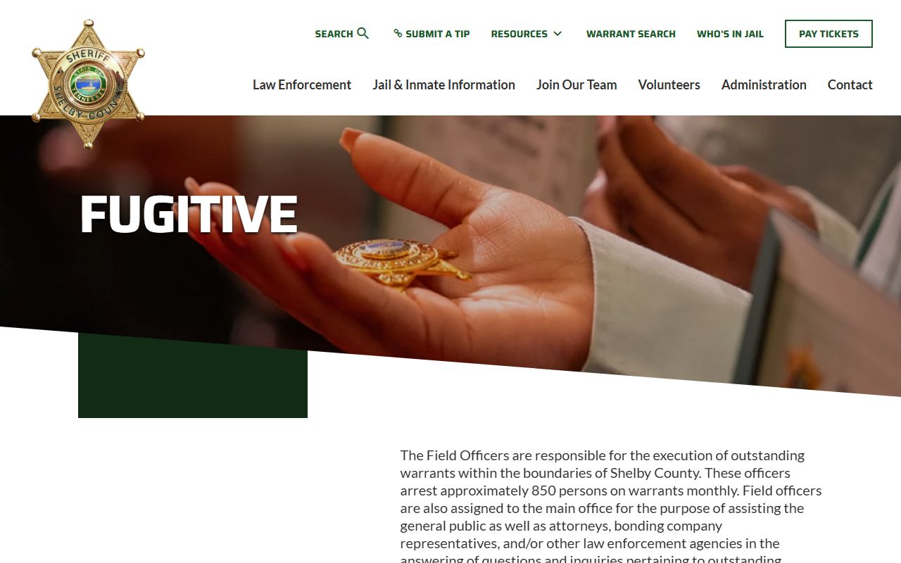 Memphis criminal history and Shelby County warrants records