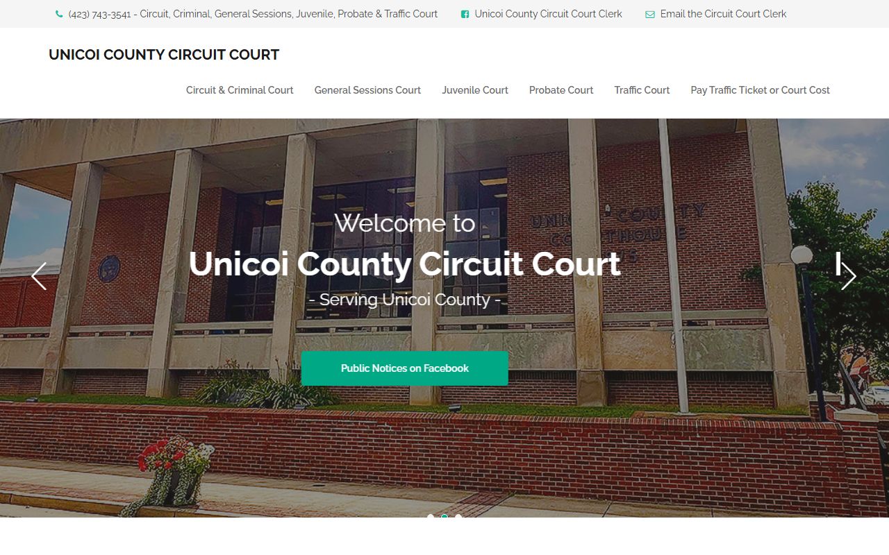 Unicoi County Criminal History circuit court