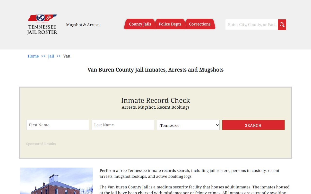 Van Buren County Criminal History jail records