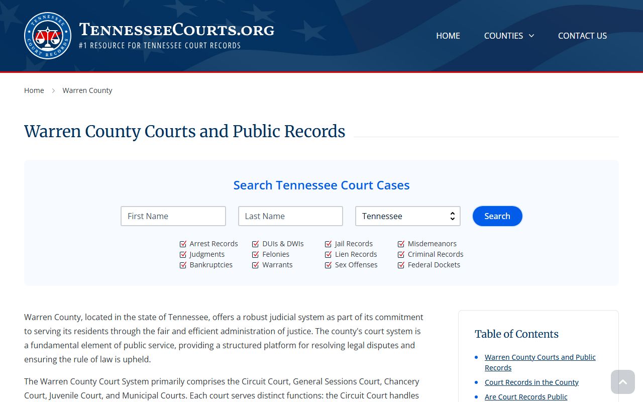 Warren County Criminal History county courts