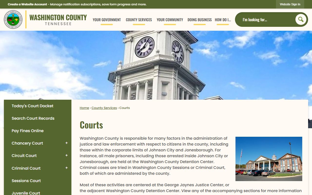 Washington County Criminal History county courts resources