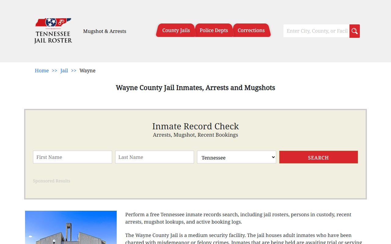 Wayne County Criminal History jail records