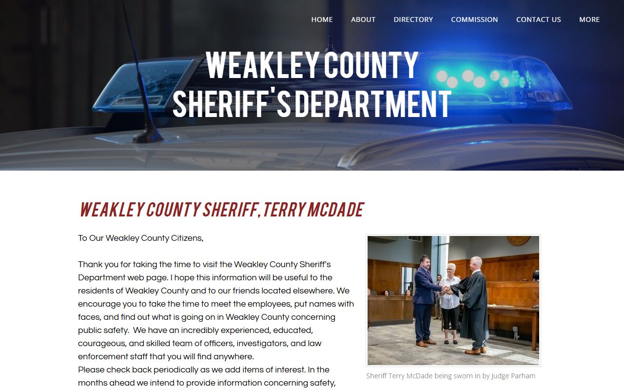 Weakley County Criminal History sheriff resources