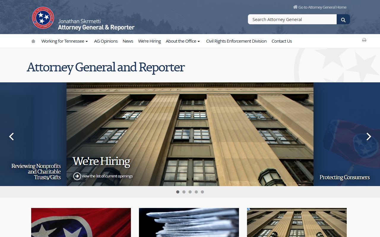 Tennessee Criminal History attorney general public records resources