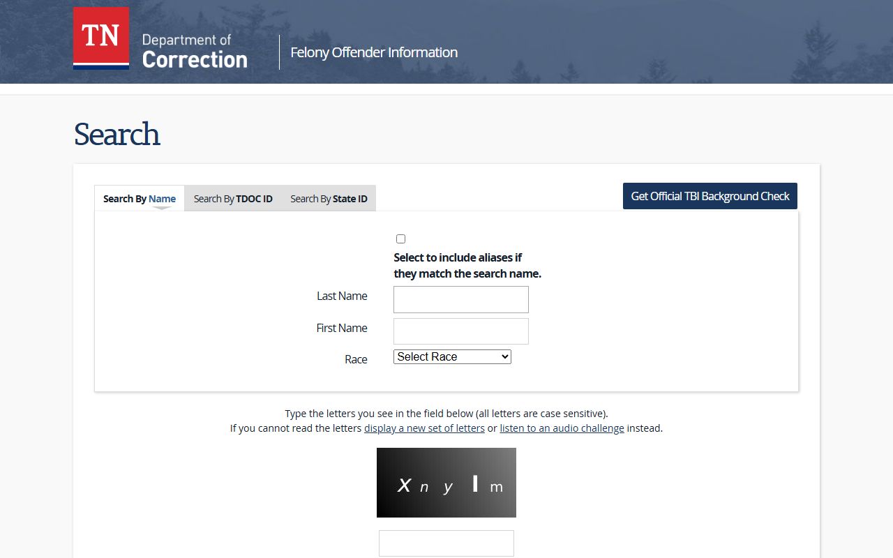 Tennessee Criminal History felony offender search