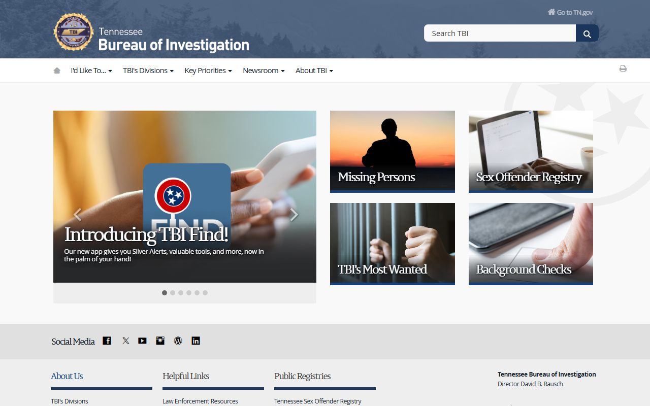 Tennessee Criminal History TBI main portal