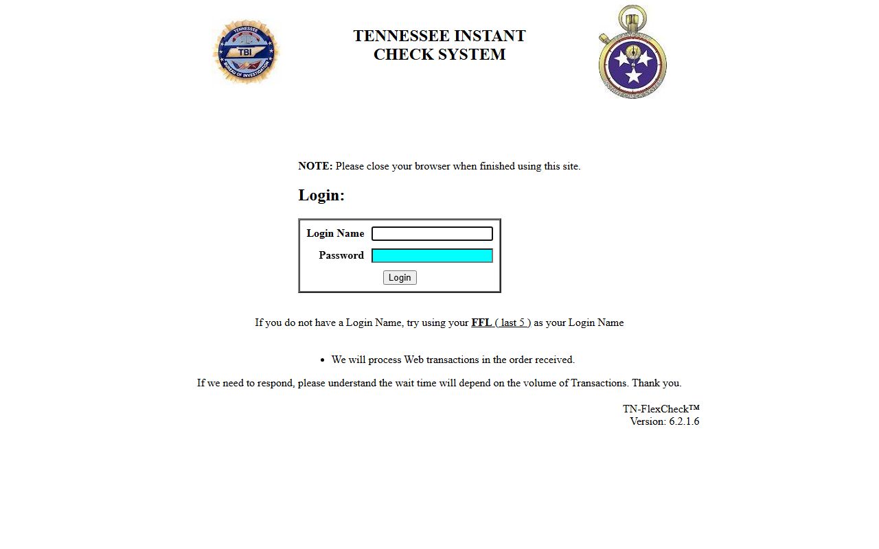 Tennessee Criminal History TICS background check information