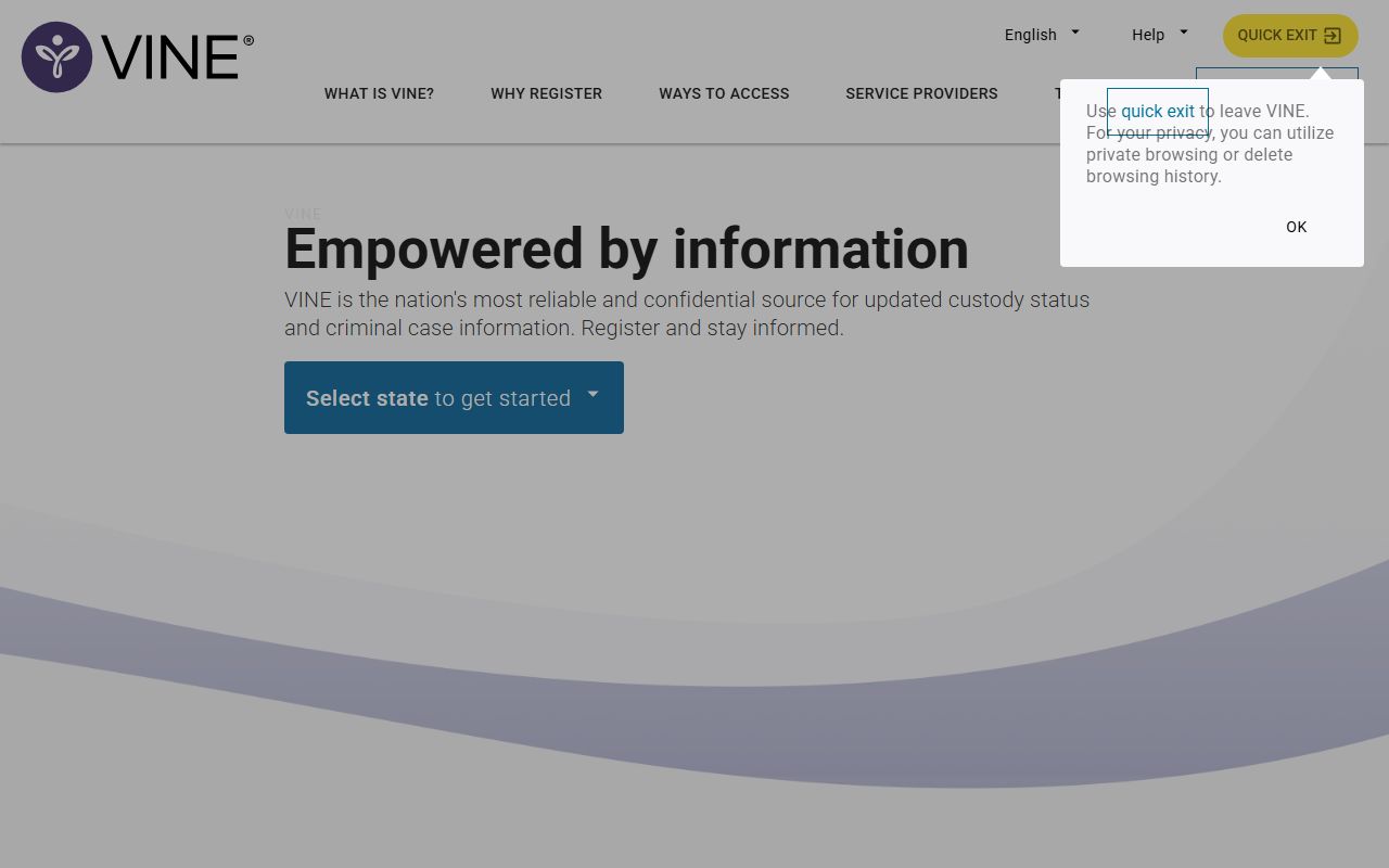 Tennessee Criminal History VINElink inmate notification tool